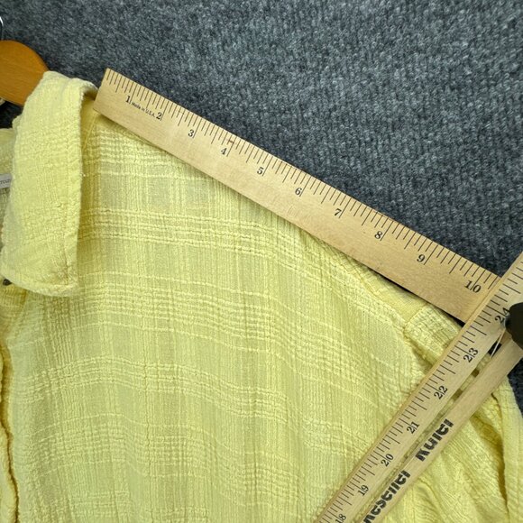 Soft‎ Surroundings Tunic Shirt Womens 3X Yellow Button Up Textured Gauze - Picture 13 of 15